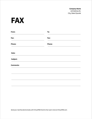 Free Fax Cover Sheet Template - VirtualPBX Blog