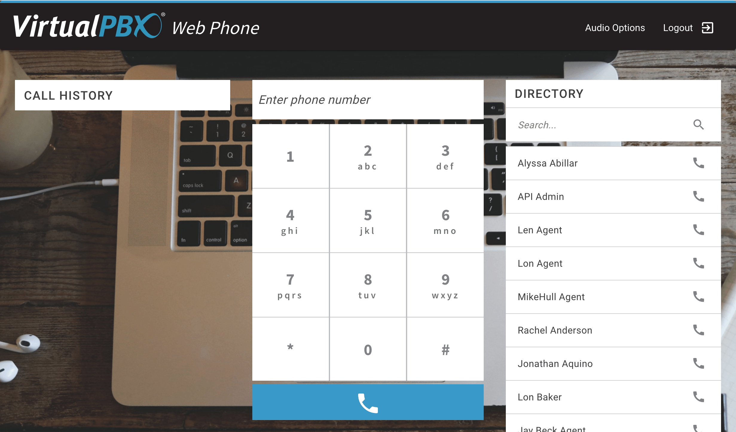 Make phone calls online with the VirtualPBX Web Phone