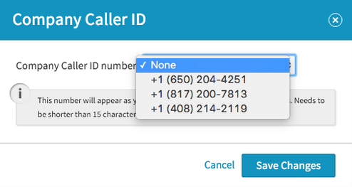 Dash Caller ID Numbers