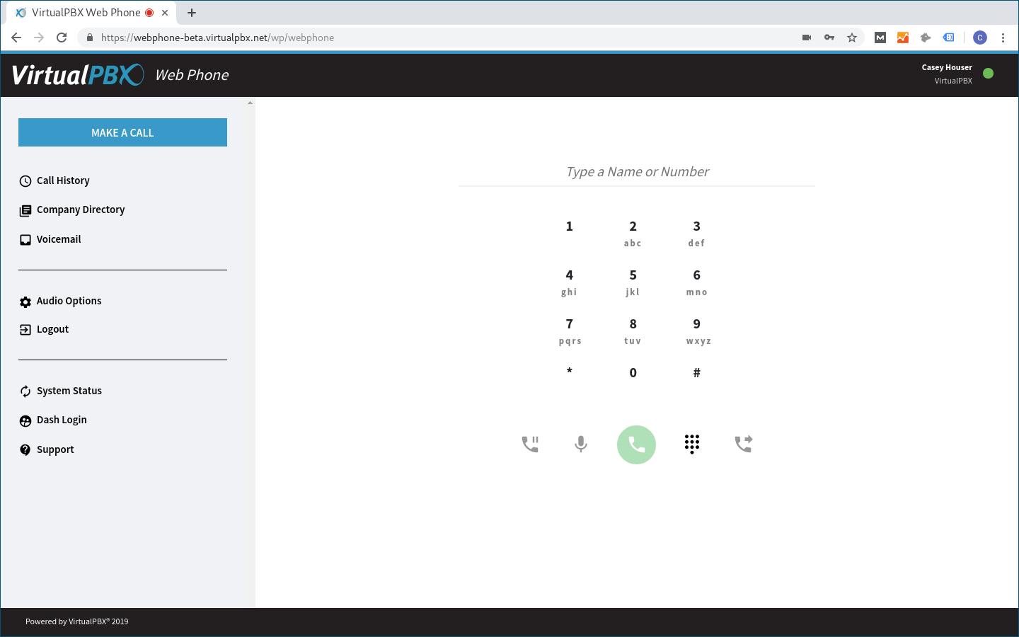 VirtualPBX Web Phone in Chrome