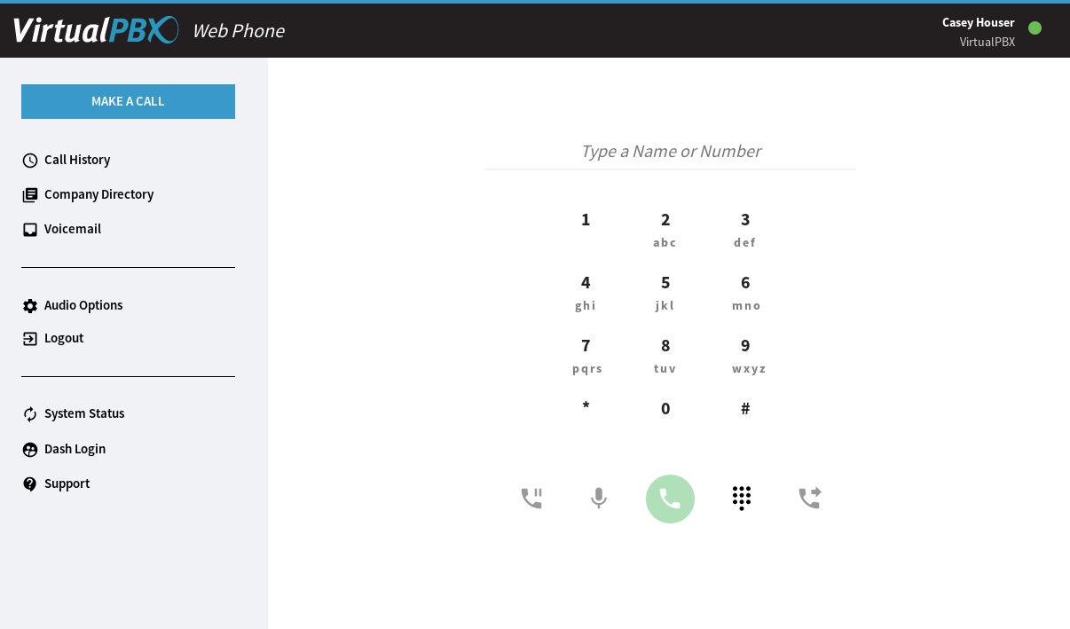 VirtualPBX Web Phone