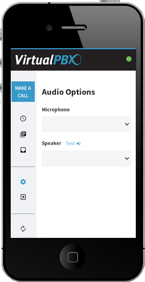 VirtualPBX Web Phone Mobile Interface