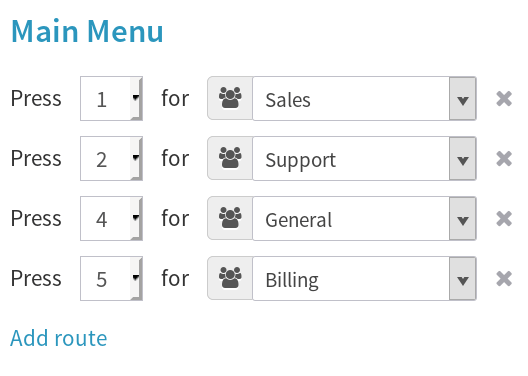 VirtualPBX Auto Attendant Menu