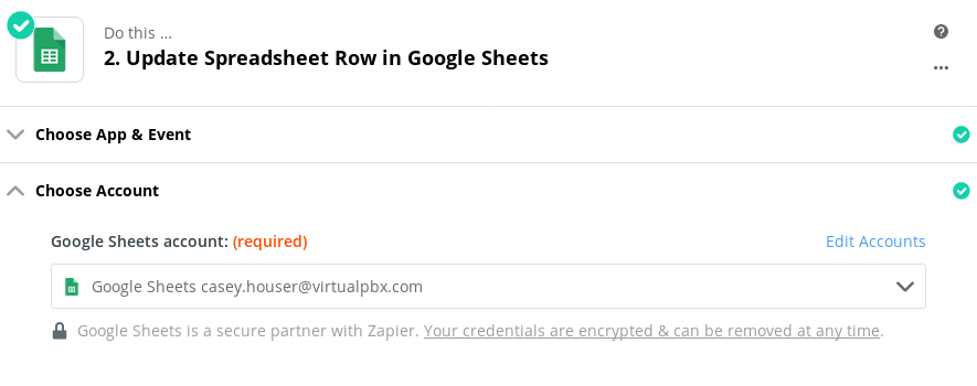 Zapier Tutorial - Send Weekly Email Report - Select Google Account