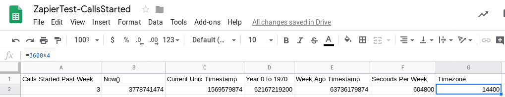 Google Sheets - Timezone Constant