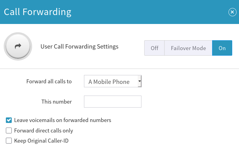 Forwarding Calls on VirtualPBX as an Admin