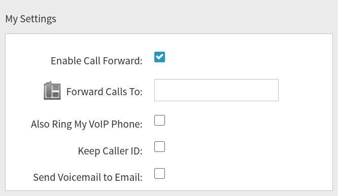 Forwarding Calls on VirtualPBX as a User