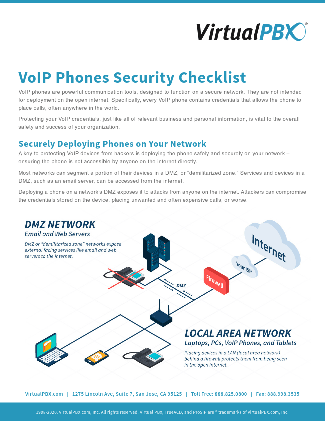 VirtualPBX VoIP Security Checklist