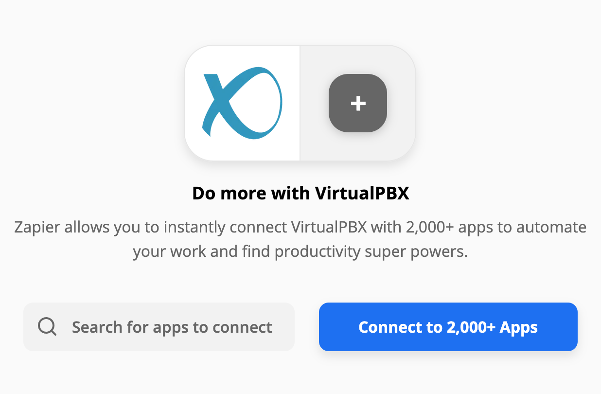 VirtualPBX Zapier Integration Screenshot