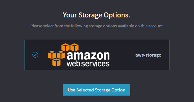 AWS Cloud Storage Setup Screen