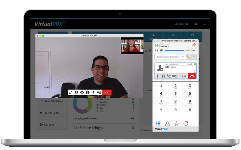 VirtualPBX Desktop Softphone Video Conferencing Demo