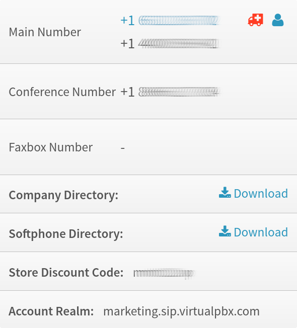 VirtualPBX Dashboard - Softphone Contacts Download Option