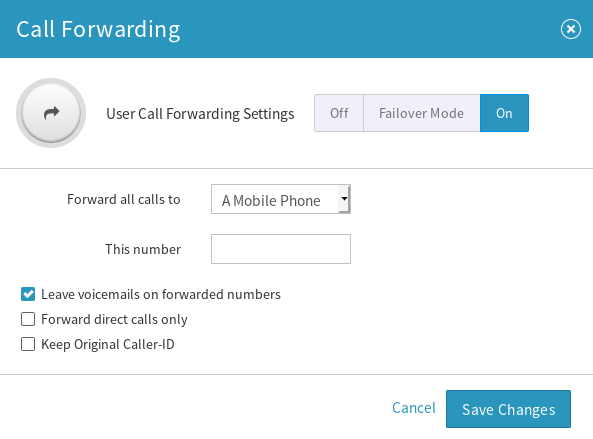 VirtualPBX Call Forwarding Settings