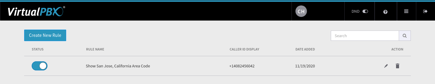 VirtualPBX Dynamic Caller ID Settings