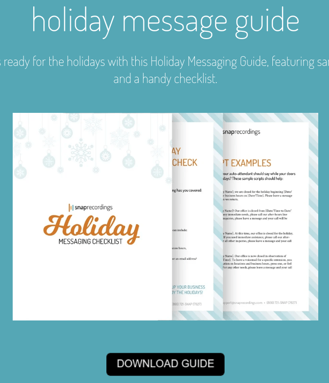 Snap Recordings Holiday Greeting Guide Screenshot