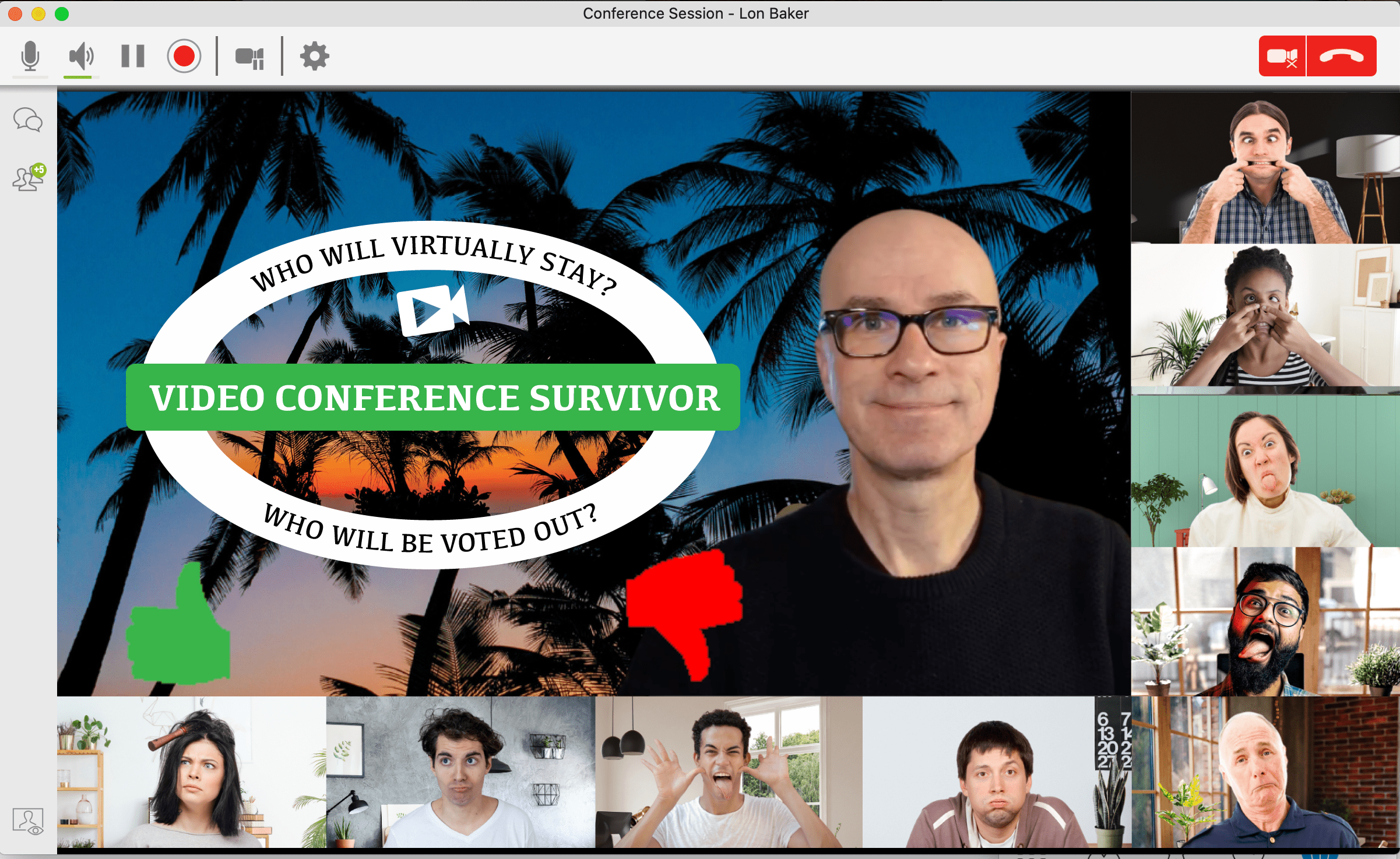 VirtualPBX Video Conference Survivor Meeting Screenshot