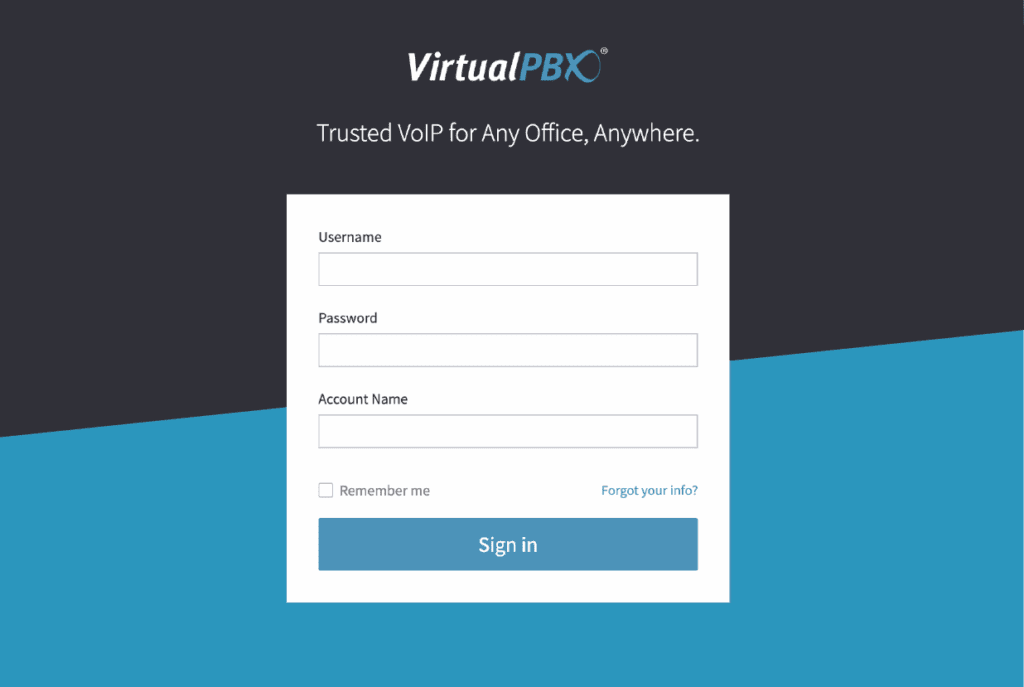 VirtualPBX Business Phone Web Phone pbx login