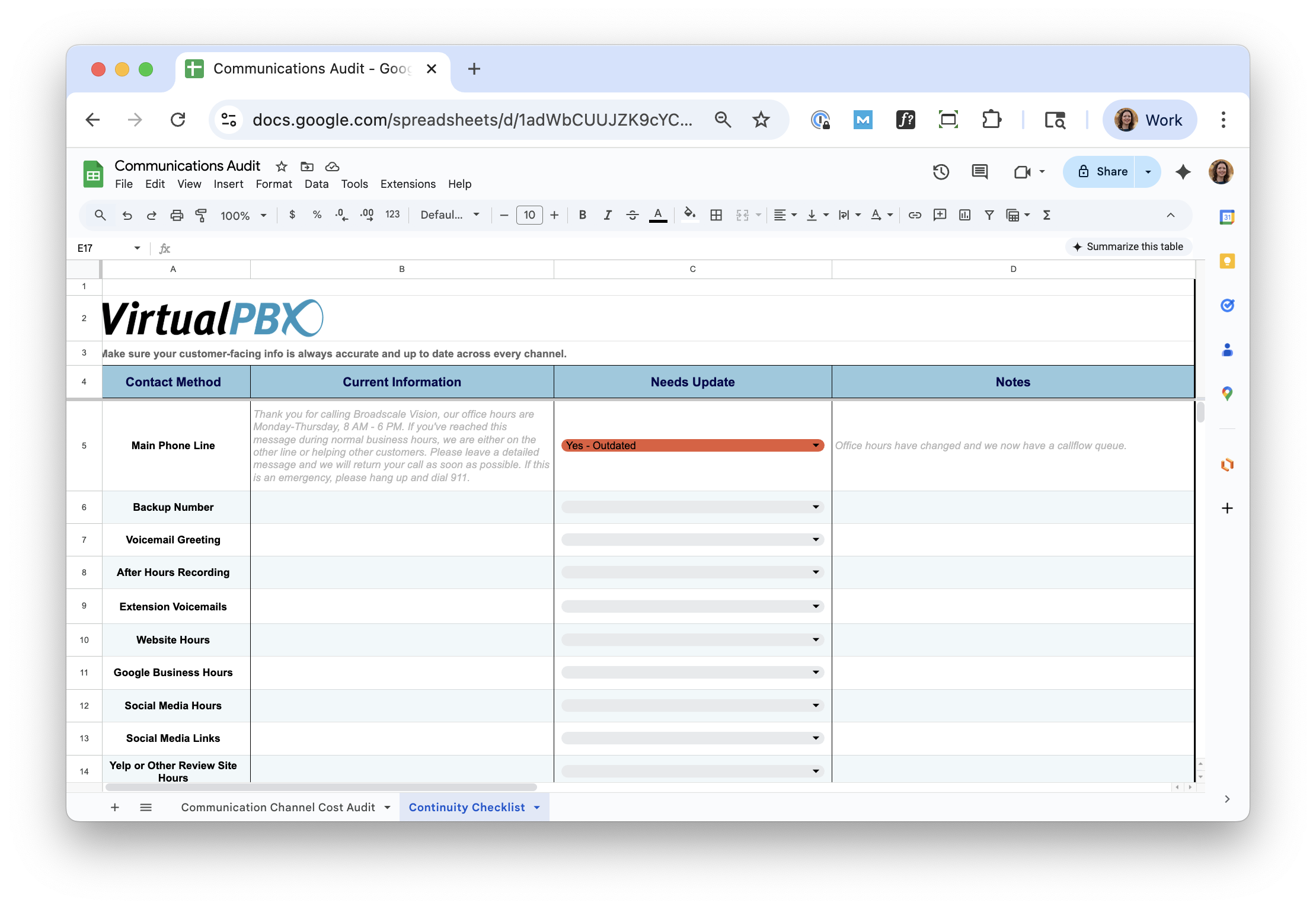 Free self-guided small business communications audit from VirtualPBX