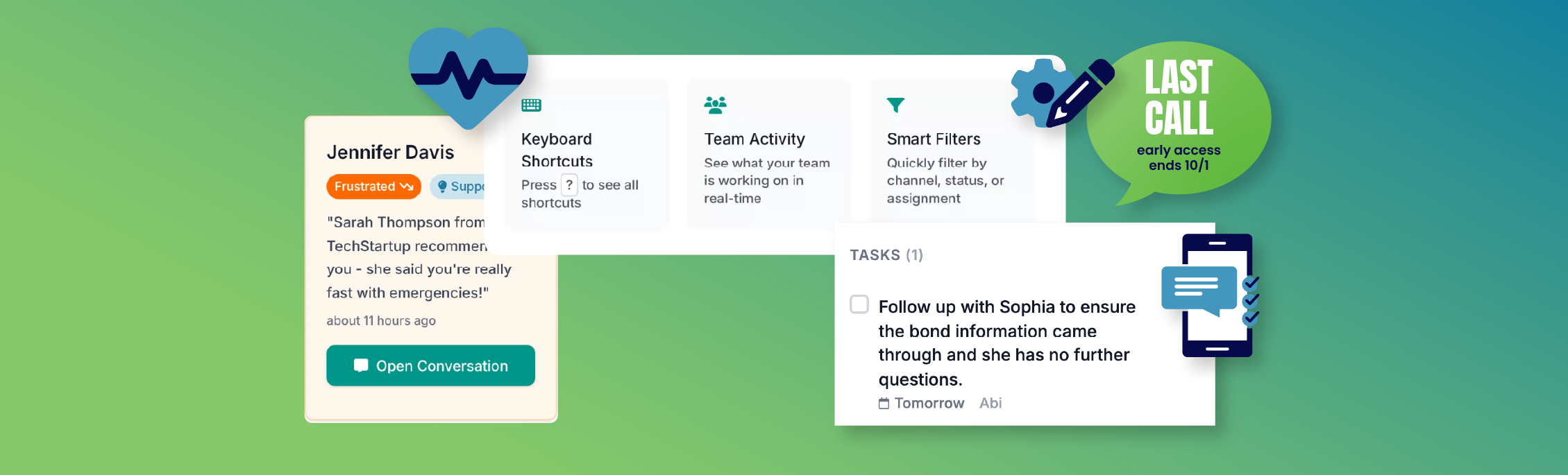 What's new with our multi-channel customer messaging platform? Check out all new sentiment analysis, tasks, workflows, and more.