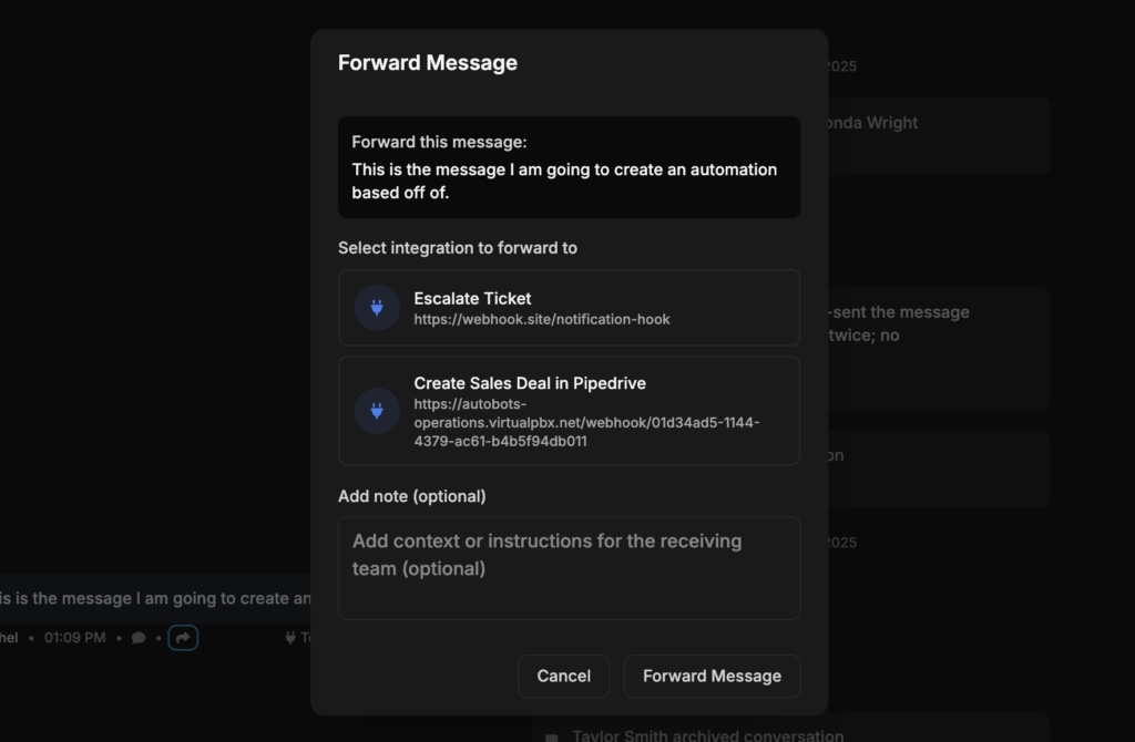 Forward Message Automation