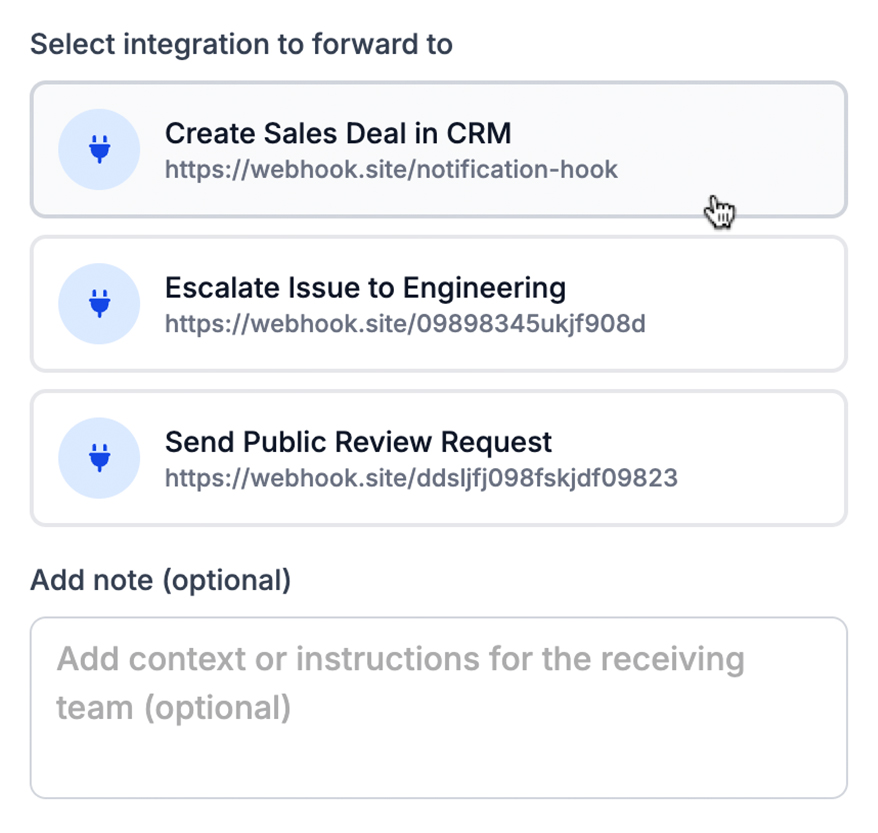 Forward Message to Automation