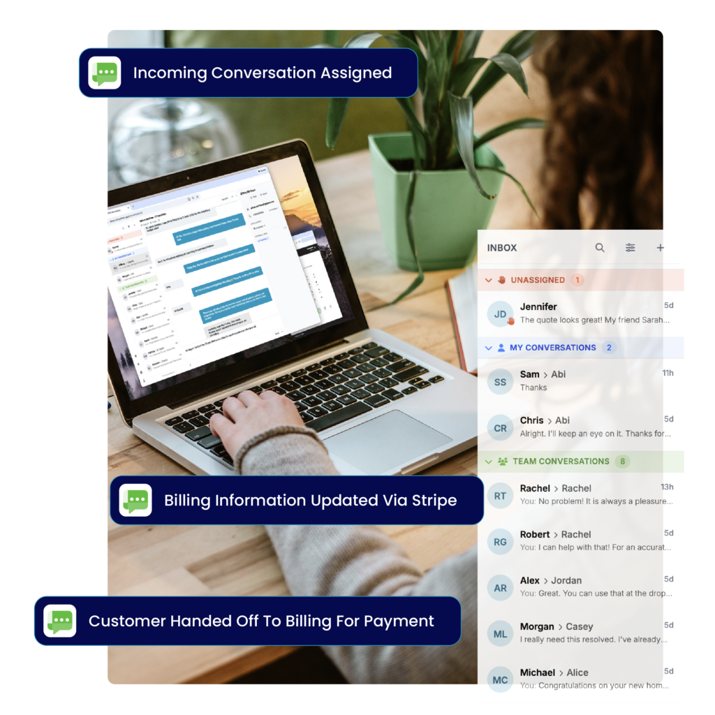 One shared inbox for all of your teams, to make collaboration second-nature through one collective memory and conversation history.