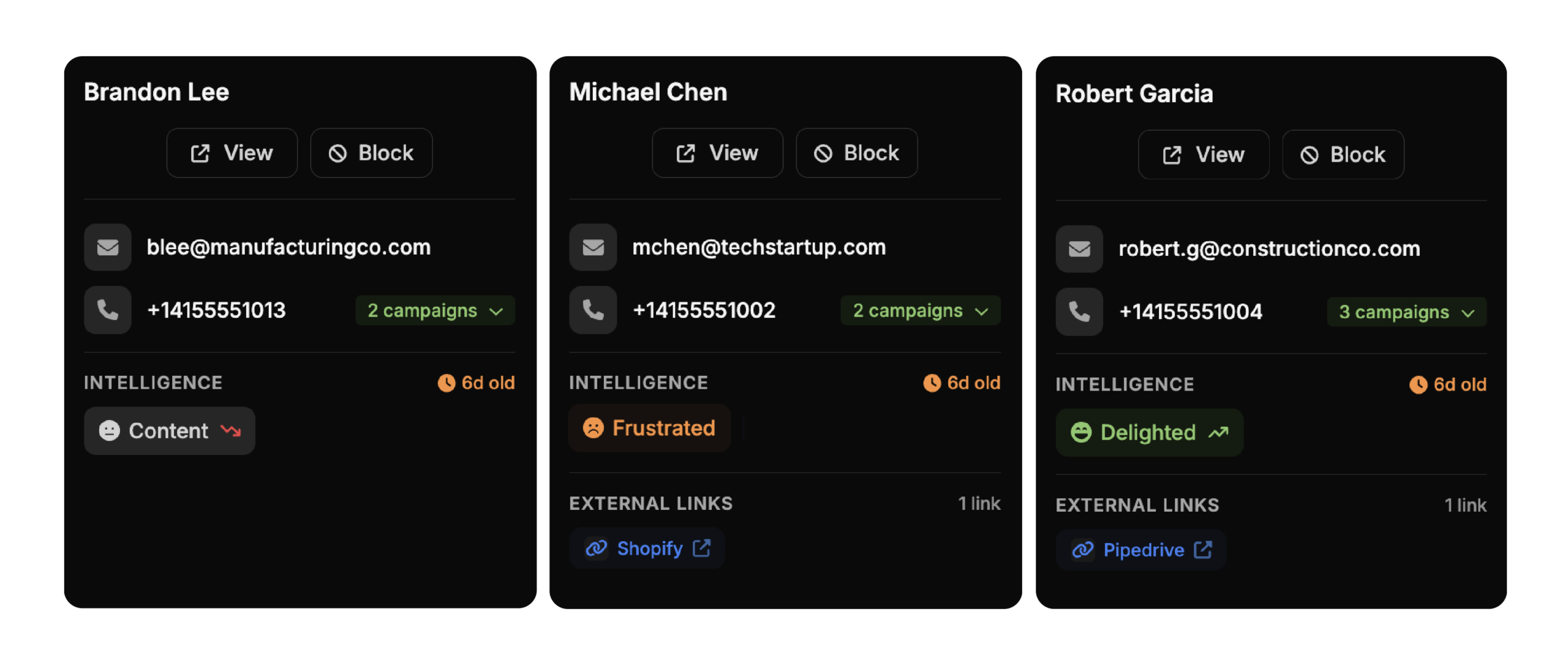 Sentiment analysis updates in real time, with every conversation, for an informed, intelligent perspective on the health of every customer relationship.