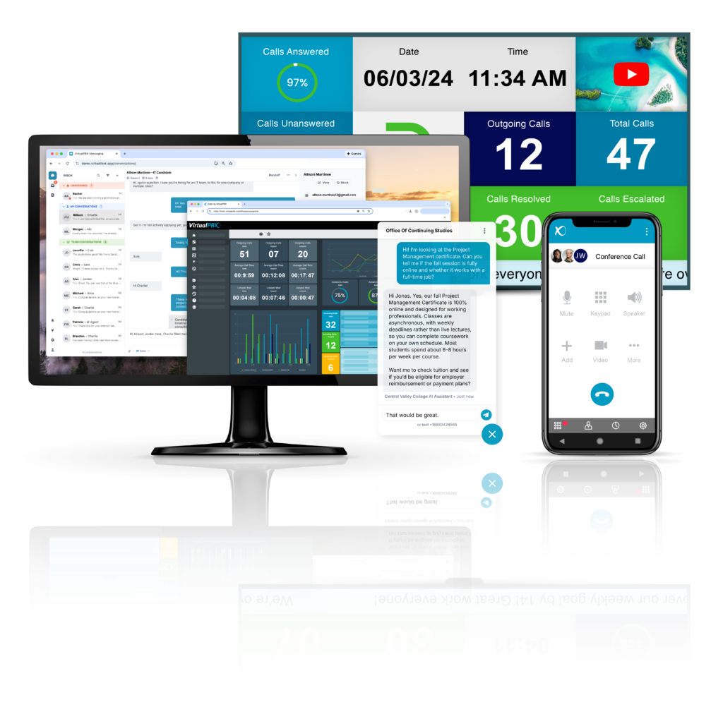 The VirtualText Complete plan combines the best of both Business Phone and VirtualText for your most collaborative teams.