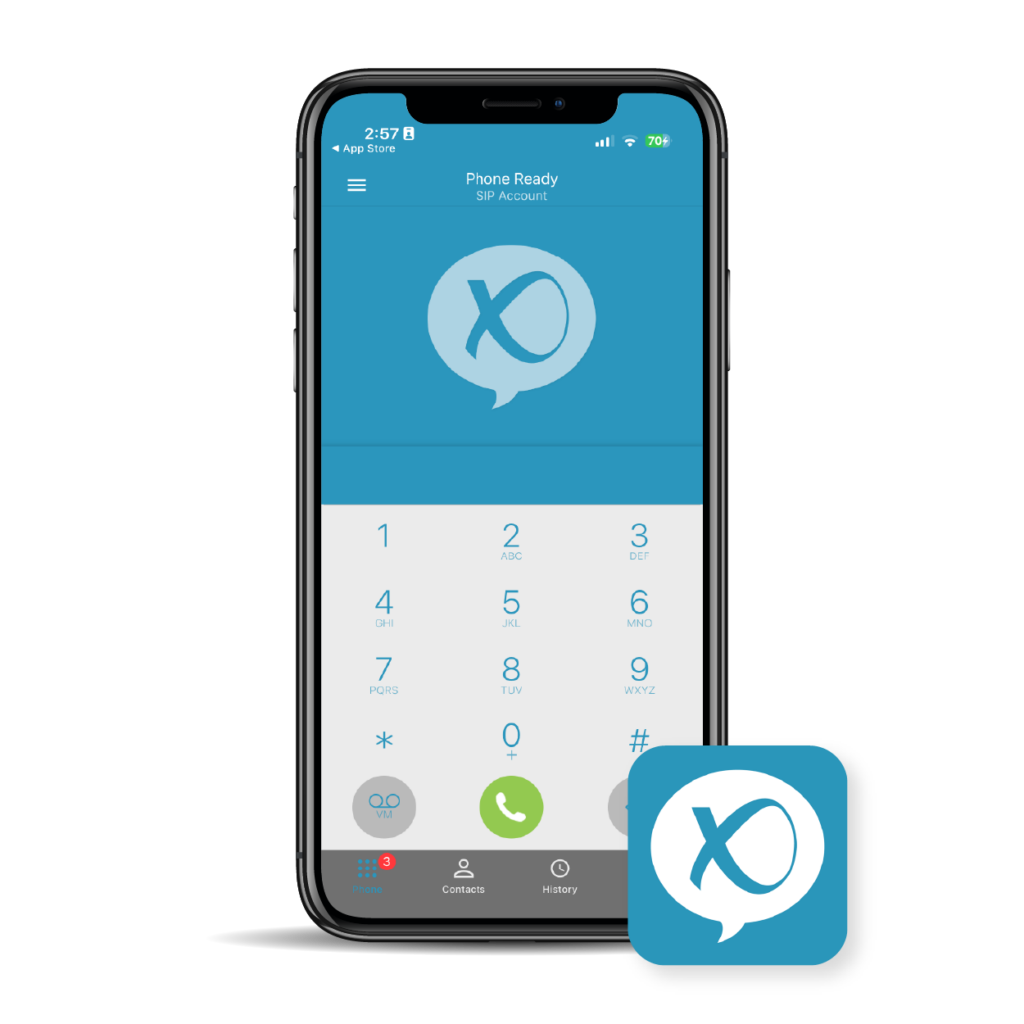 A mobile business phone app for iOS and Android that lets you make business calls from the internet and text using your business number without sharing your personal number.