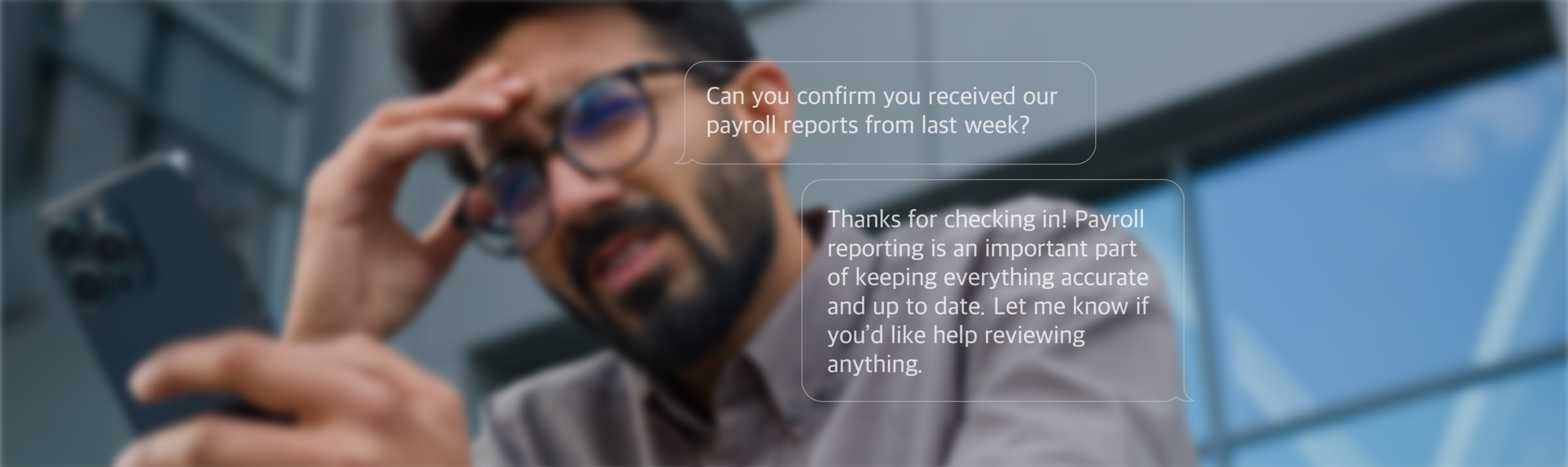 Small business owner looking frustrated while checking phone messages, representing customer communication challenges and missed responses in AI-driven workflows