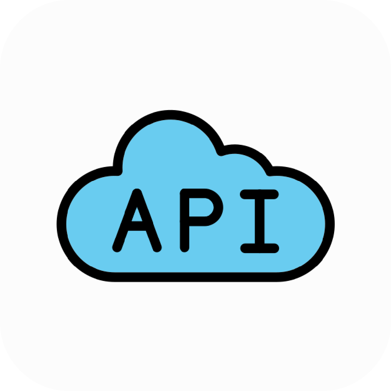 Icon representing the VirtualPBX Application Programming Interface, offering programmatic cloud phone control for developers.