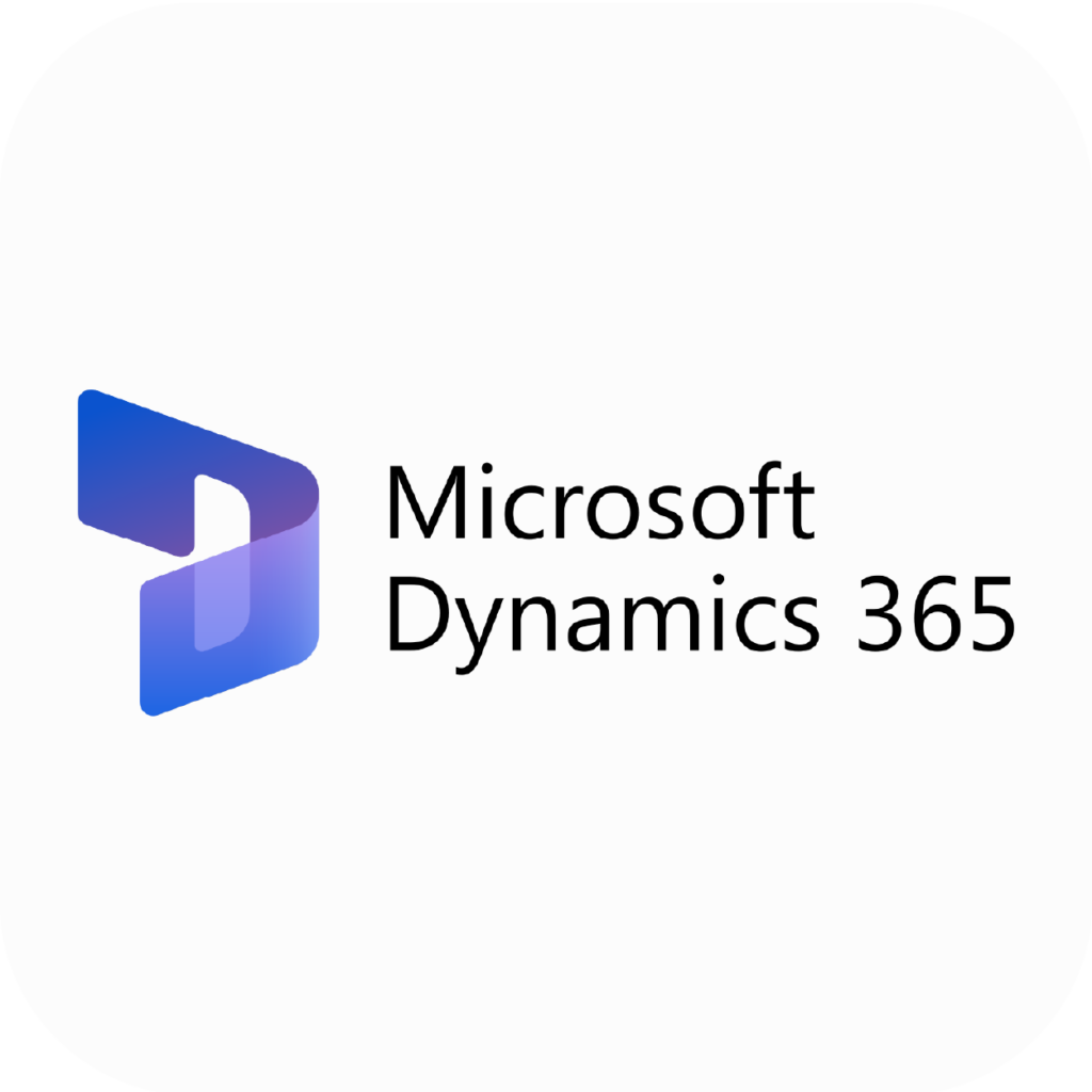 Logo of Microsoft Dynamics 365, denoting enterprise CRM call tracking availability for VirtualPBX.