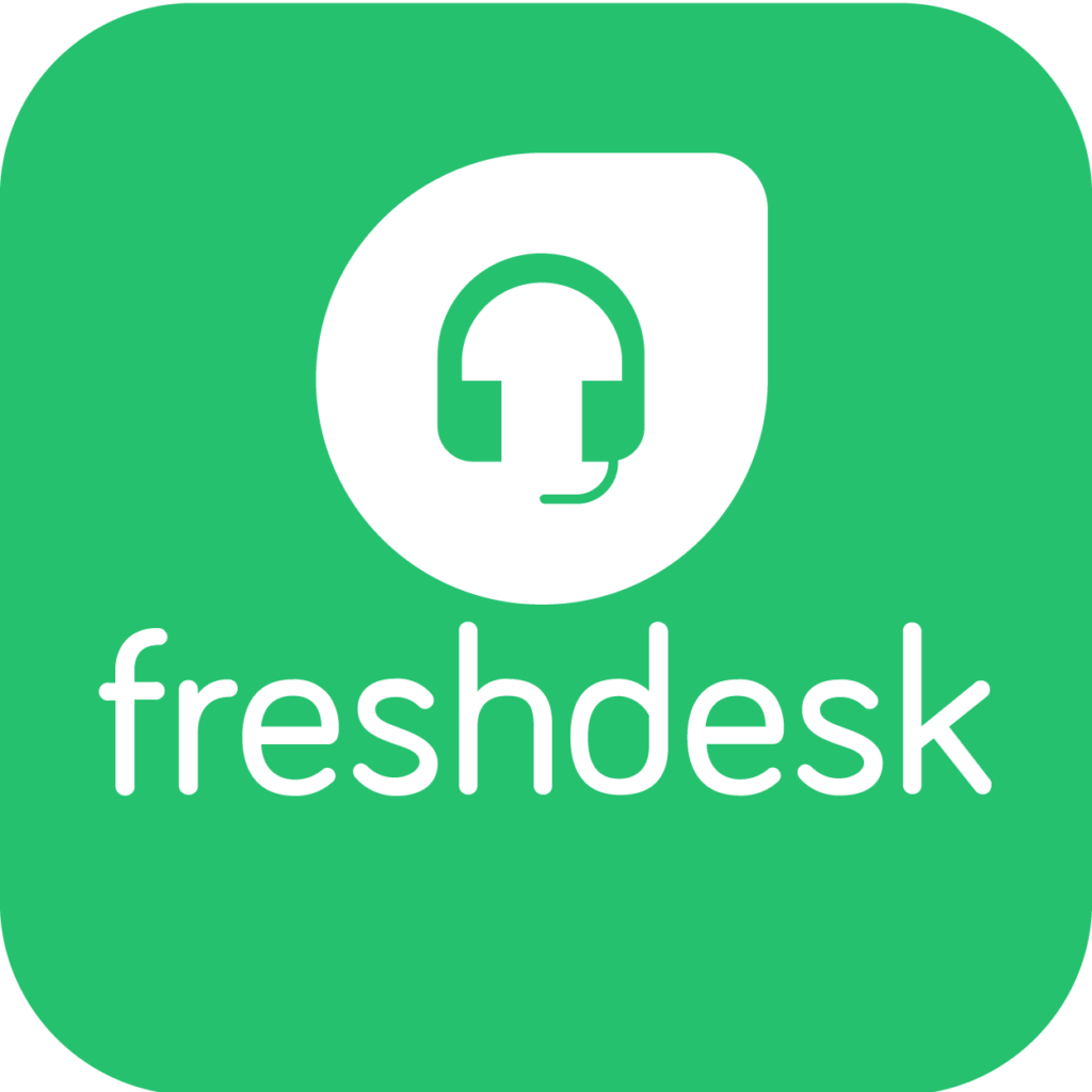 Logo of Freshdesk, illustrating automated call center ticket creation and call log synchronization with VirtualPBX.