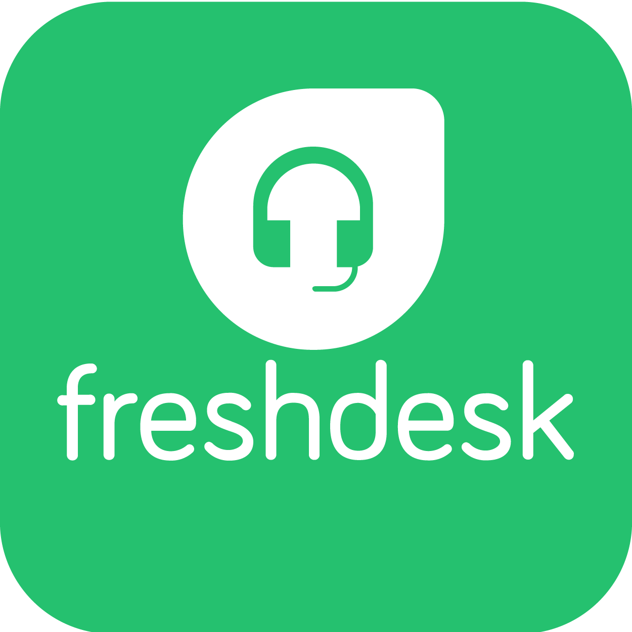 Logo of Freshdesk, illustrating automated call center ticket creation and call log synchronization with VirtualPBX.
