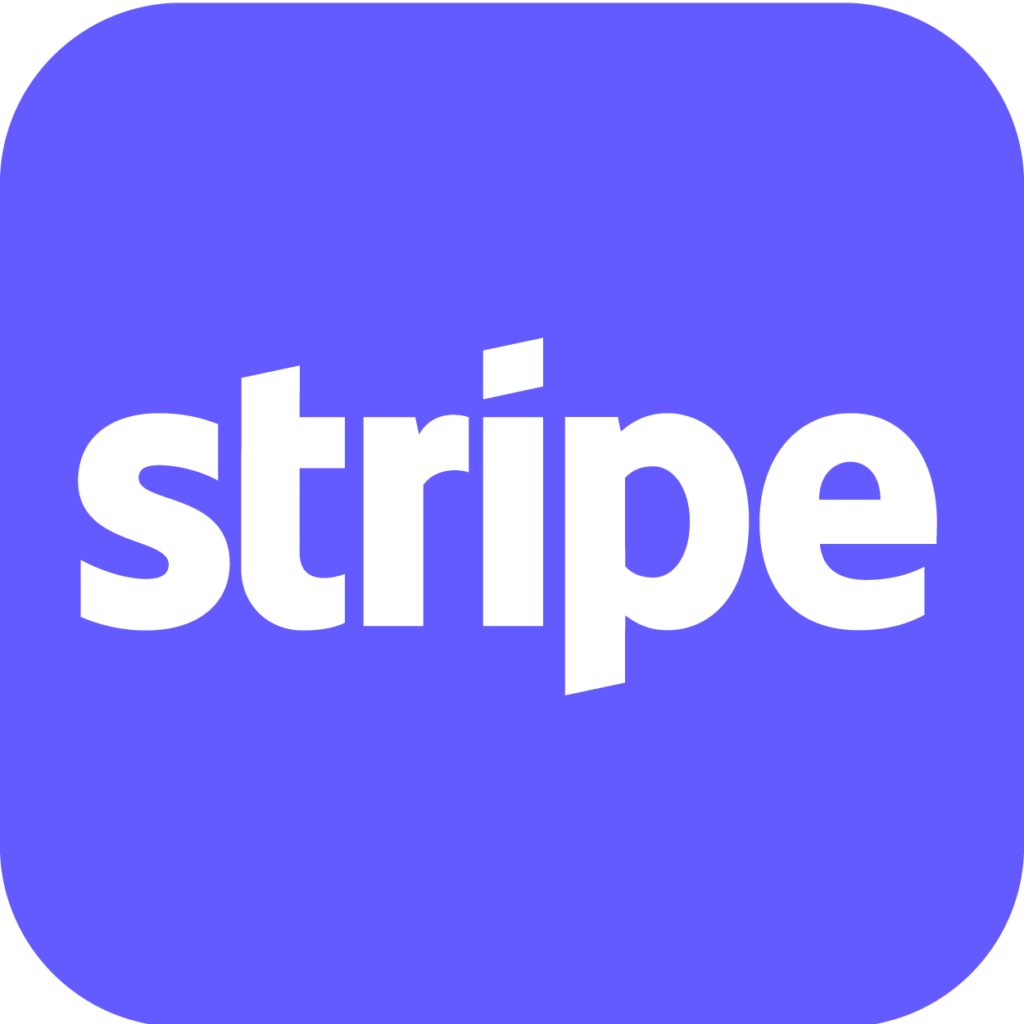 Logo of Stripe payments, illustrating text-to-pay functionality powered by VirtualText.