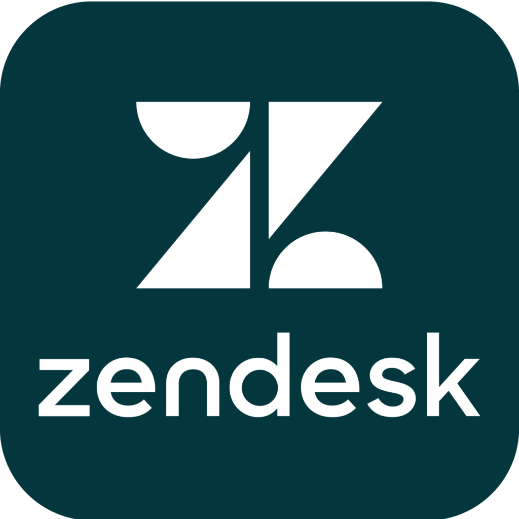 Logo of Zendesk support software, representing call ticket creation and automated call logging capability with VirtualPBX.