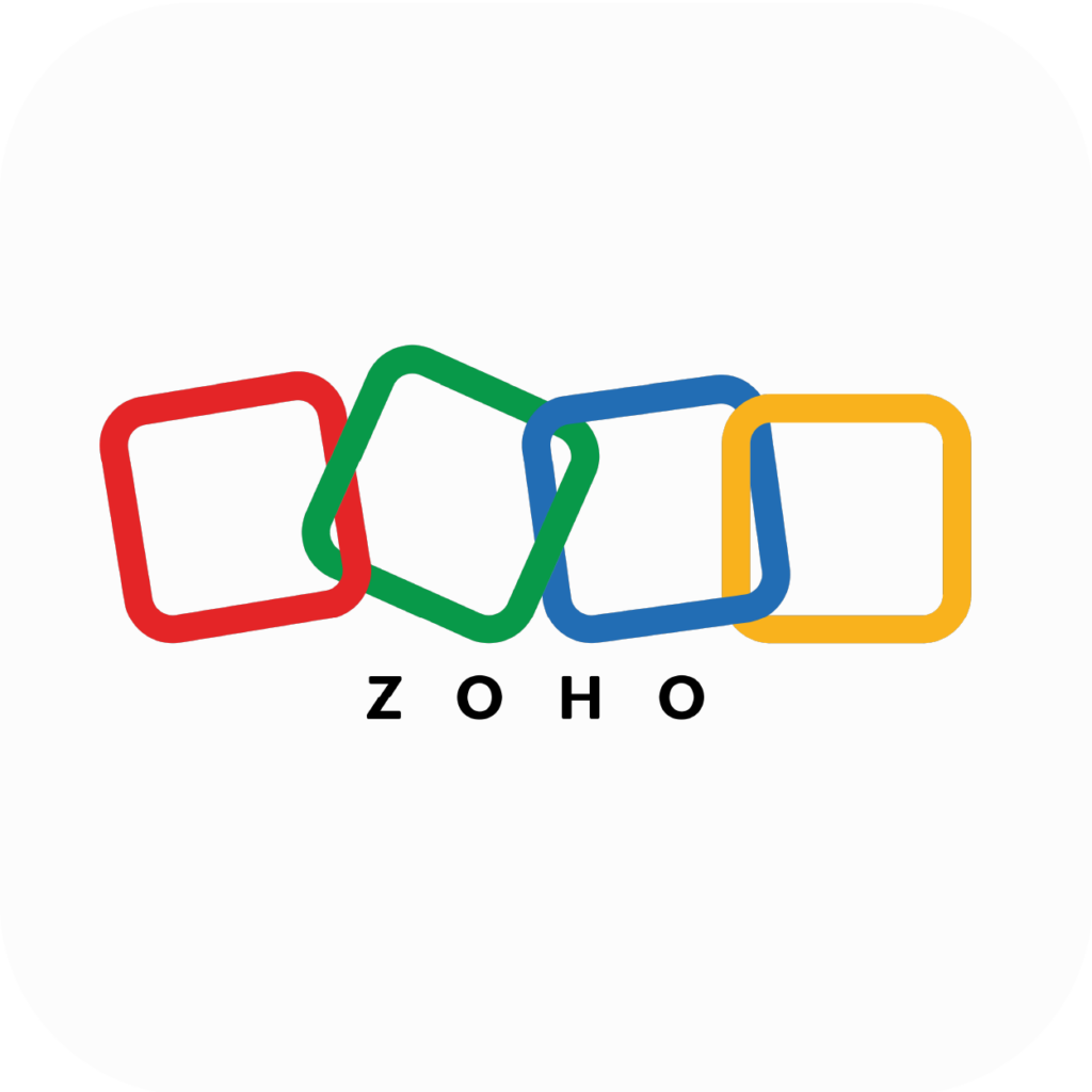 VirtualPBX and Zoho integration logo, showcasing synchronized business communications and CRM call logging.