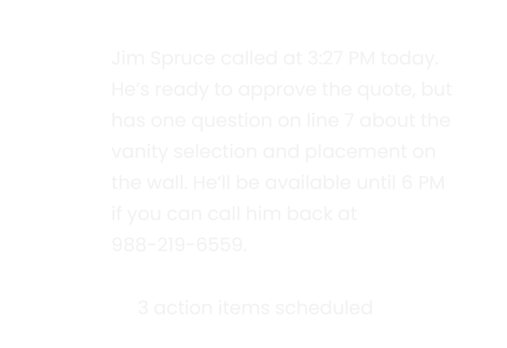 AI MessageDesk summarizes a caller's message and extracts important details and follow-up actions